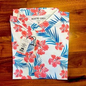 Matte Grey Brand Magnum P Eye design golf shirt.  New with tags.